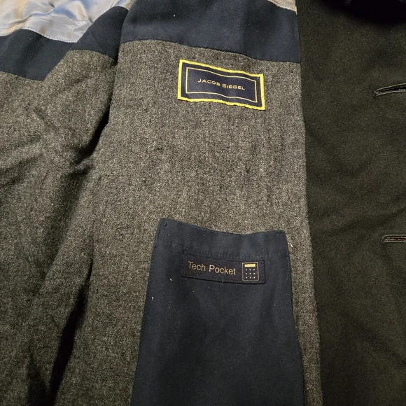 Mens Jacob Siegel  40R Loro Piana 100% Wool Black Coat - Picture 6 of 11